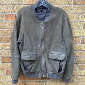 Vintage Saks Fifth Avenue Goat Skin Leather Bomber Jacket XL
